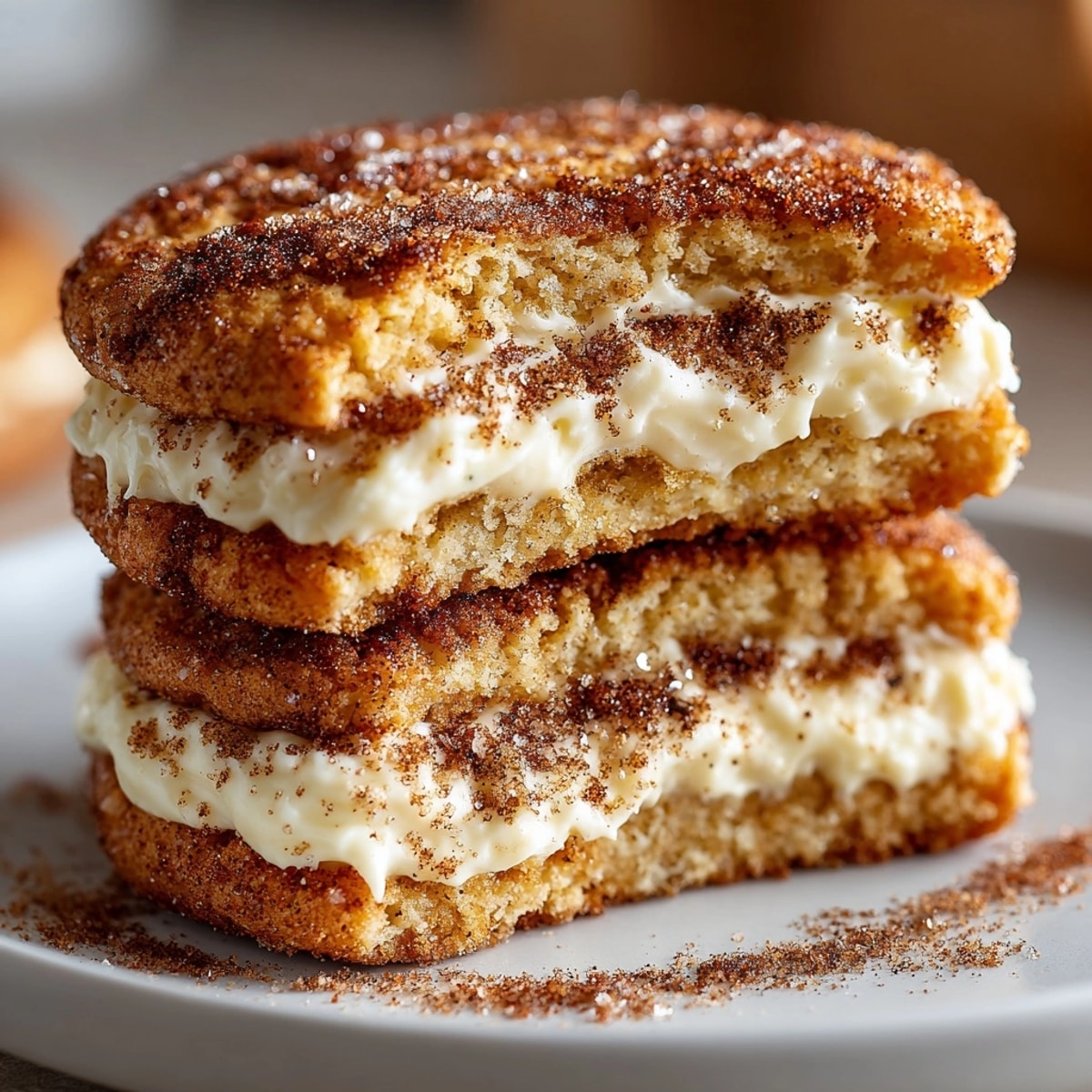 Rich Eggnog Buttercream Snickerdoodle Sandwiches for Christmas Parties